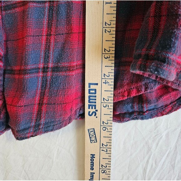 Wrangler Shirt Men's Size Large Flannel Western Pearl Snap Red Plaid Cowboy GUC - Picture 4 of 6